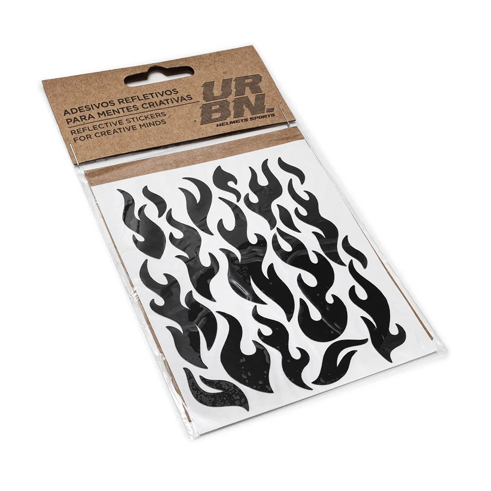 Adesivo Refletivo Urban Sports Flames Preto