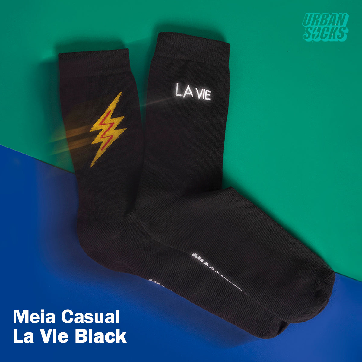 Meia Casual Urbansocks La Vie Preta