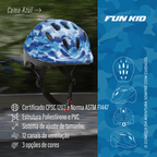 Capacete Infantil Urban Sports Fun Kid Camo Azul